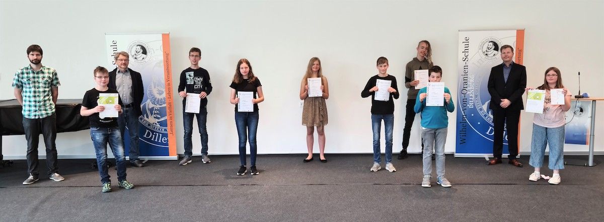 Erfolgreich in Mathematik und Informatik - Siegerehrung an der WvO für Teilnahme an Wettbewerben